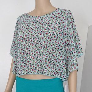 NWT LeShop Sheer Floral Crop Top Size S & M